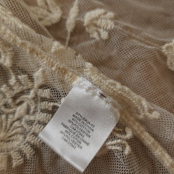 Rebellion mesh lace cream boho robe - Picture 6 of 10